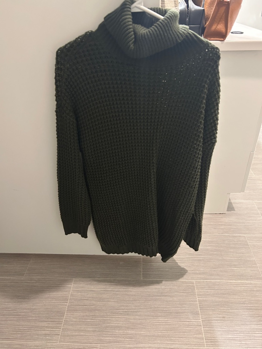 Divided Olive Green Chunky Knit Turtleneck Sweater